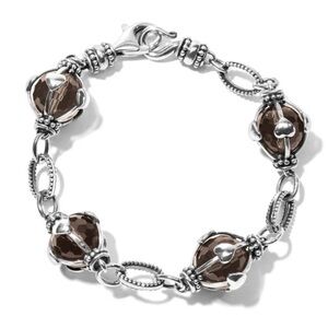 Brighton 925 Sterling Silver Smoky Quartz Bali Global Harmony Bracelet S30428